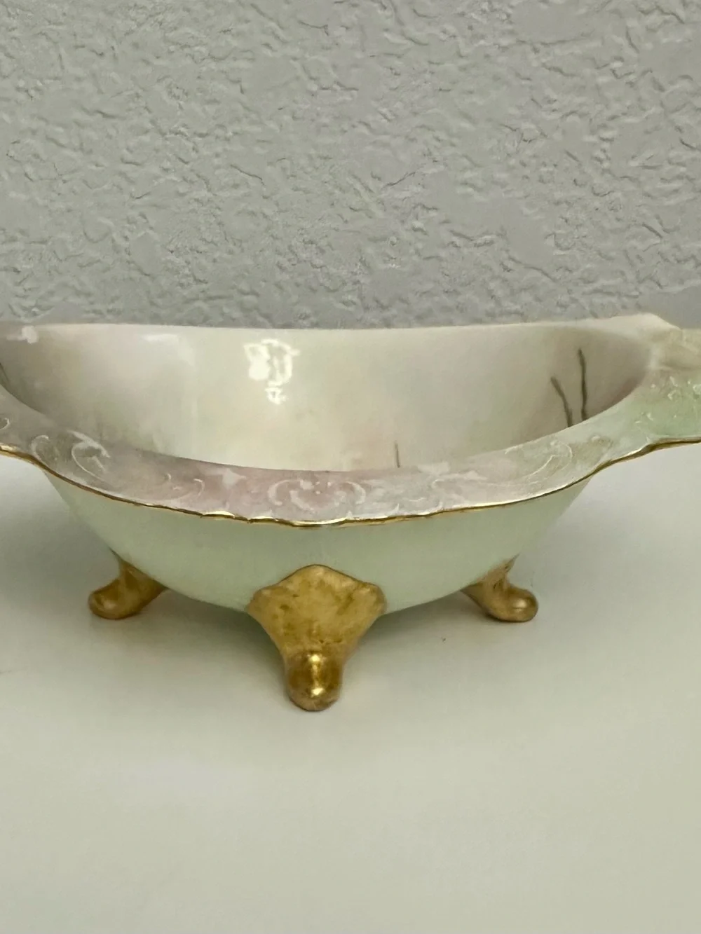 Vintage Wallendar Austria Serving Bowl w/ Cherry Tree Pattern/1884-1909